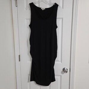 Nine Britton Women's Sleeveless XL Black Dress with Ruched Sides